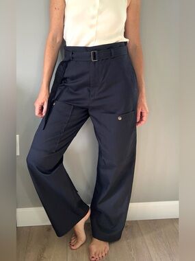 Covert dark navy utility wide-leg trousers S-M